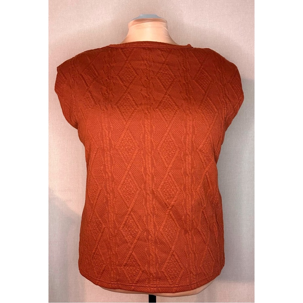 Shein Rust Burnt Orange Cotton Vest Size 2xl